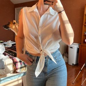 WHITE TIE BLOUSE